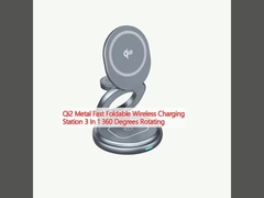 Qi2 メタル 快折式 無線充電ステーション 3 イン 1 360 度回転